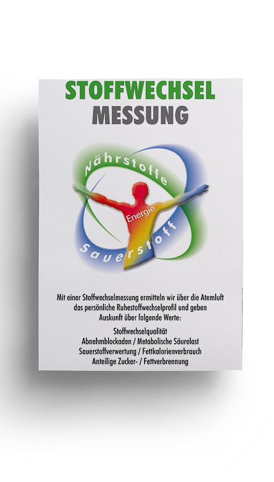 Poster DIN A1 "Stoffwechselmessung" Mengenstaffel 1 bis 10 Stück 250g Papier