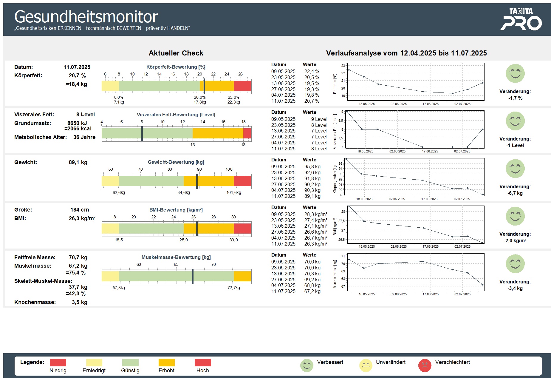 Tanita - Analysesoftware ohne Kabel GMON-Software für Tanita Systeme
