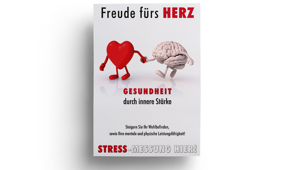 Poster Freude fürs Herz, Stressmessung, DIN A1 Mengenstaffel 1 bis 10 Stück 250g Papier