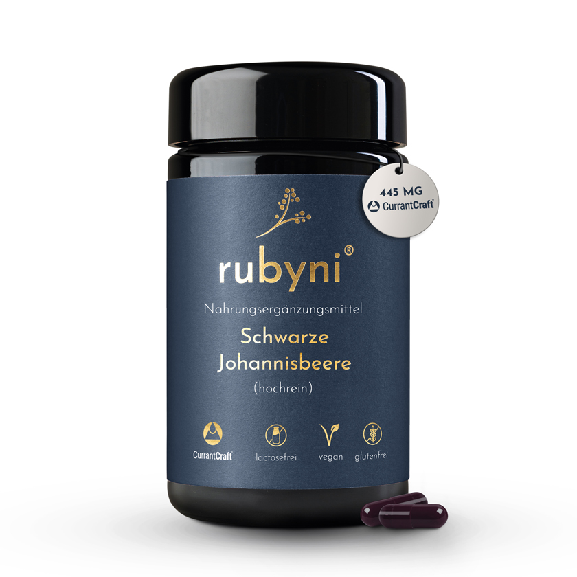 rubyni - Schwarze Johannisbeere 60 Kapseln - das schwarze Gold