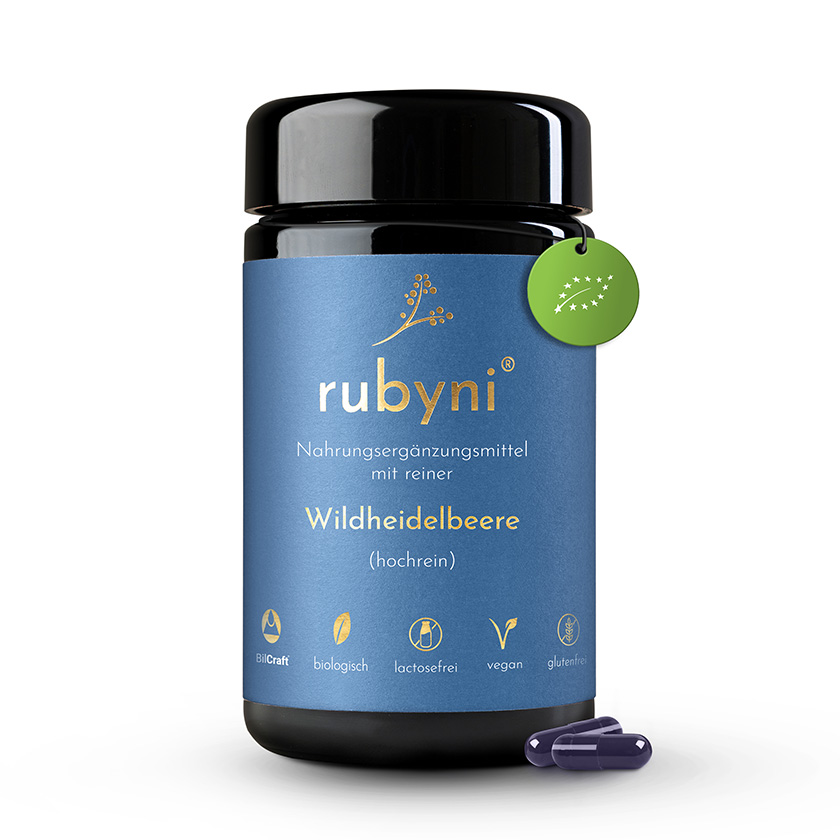 rubyni® - Wildheidelbeere 90 Kapseln, Hochkonzentriertes Bio-Wildheidelbeere