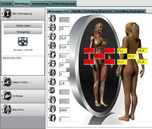 Body Fat Manager - expert edition - BIA u. Caliper Fitness Software für BIA und Kalipermessungen