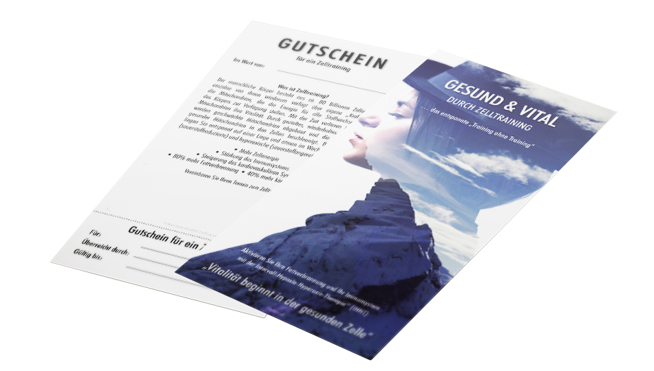 Zelltraining Gutschein DIN lang mit Stempelfeld, Staffelpreis 1 bis 1000 Stück