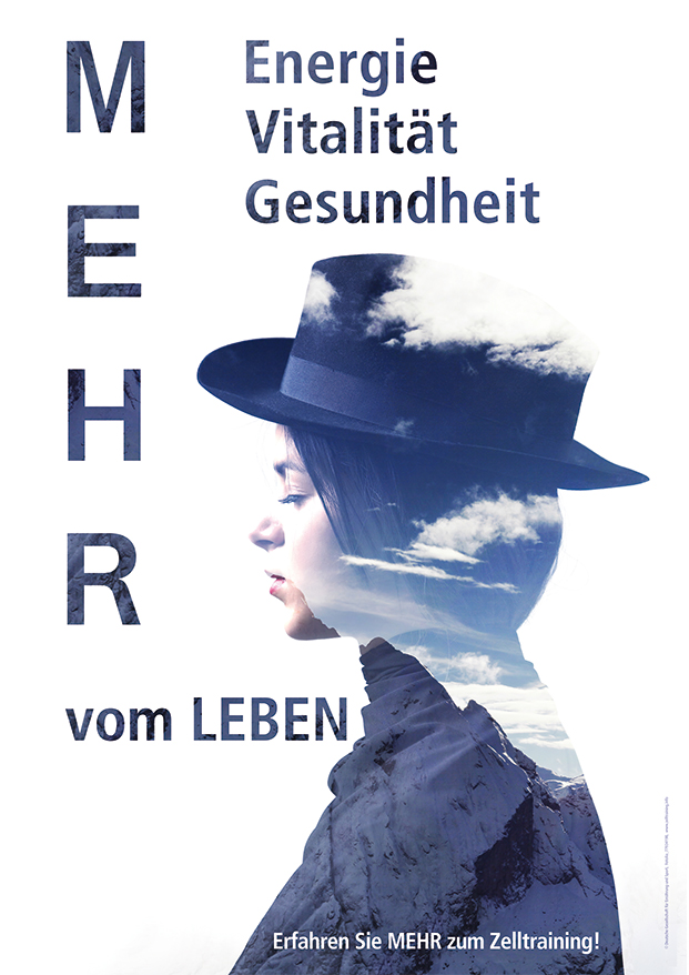 Poster "Zelltraining-Mehr vom Leben" Mengenstaffel 1 bis 10 Stück 250g Papier, DIN A1
