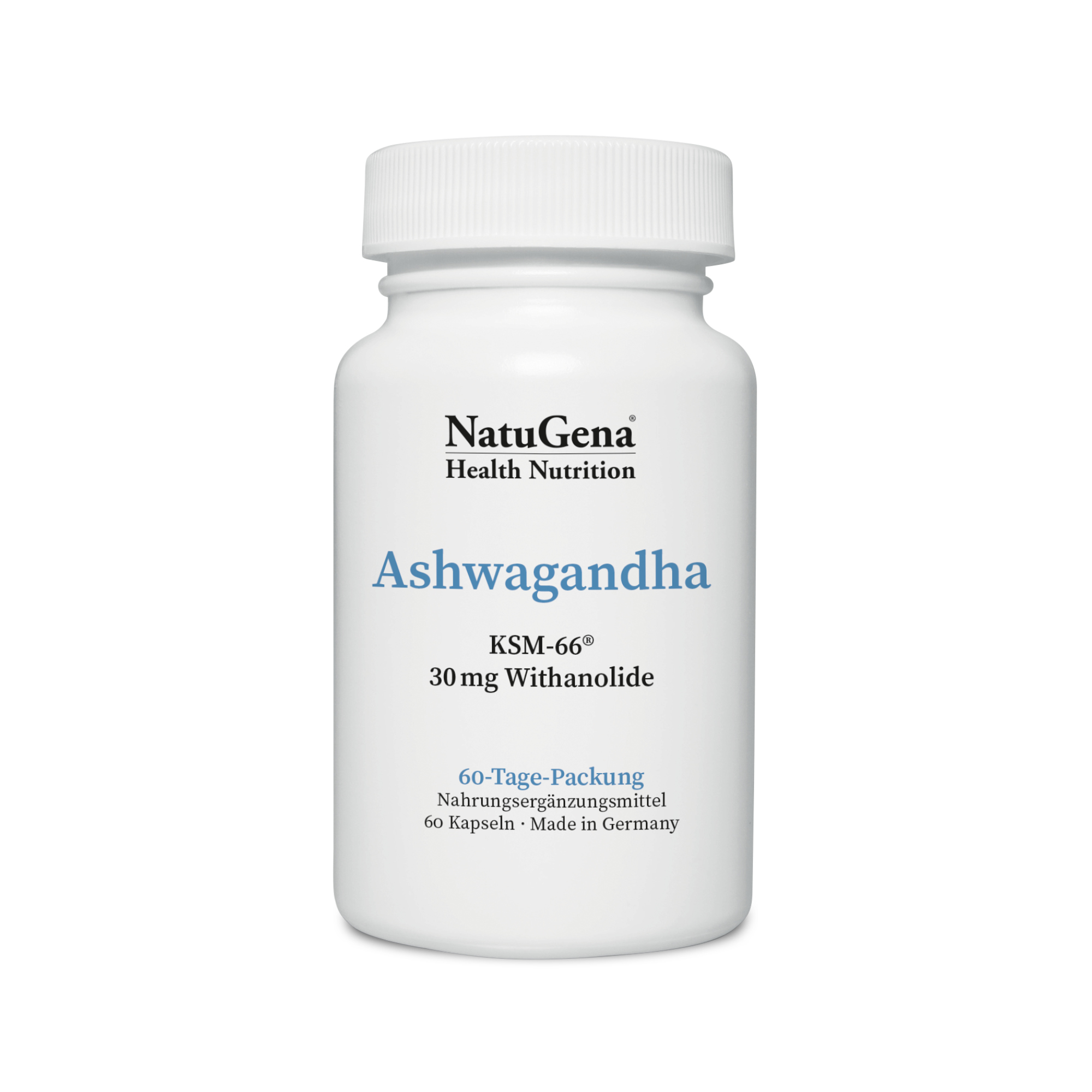 NatuGena - Ashwagandha 60 Kapseln HPMC 00 (60-Tage-Packung)