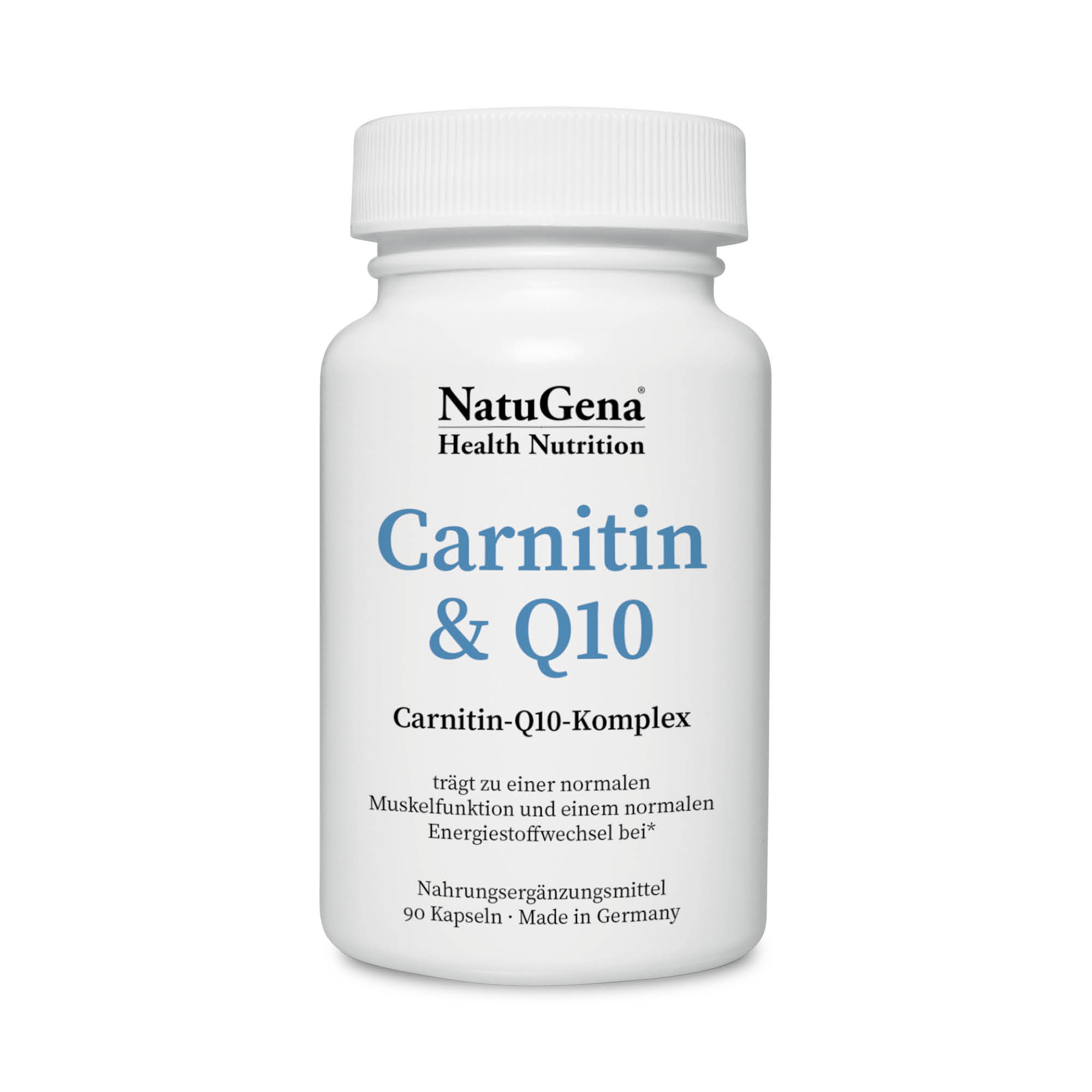 NatuGena - Carnitin & Q10 90 Kapseln HPMC (1-Monats-Packung)